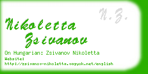 nikoletta zsivanov business card